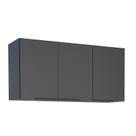 Armário Aéreo de Cozinha Montado em Madeira Preto 114cm Cisne Cozimax