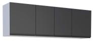 Armário Aéreo de Cozinha Preto em Aço Montado 174cm Gaia Flat Cozimax