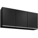 Armário Aéreo de Geladeira 3 Portas 120 cm Valência Preto Armário Aéreo de Geladeira 3 Portas 120 cm Valência Preto