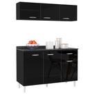 Armário Aéreo e Balcão de Cozinha 120cm com Tampo Classic P11 Preto - Mpozenato