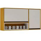 Armário Aéreo Eduarda 120cm 2 Portas Chf Cor Cinamomo Off White