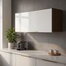 Armário Aéreo Geladeira Multiuso Cozinha Lavanderia 80cm Basculante Branco Armário Aéreo Geladeira Multiuso Cozinha Lavanderia 80cm Basculante Branco