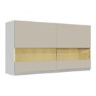 Armário Aéreo Glamy 120cm 2 Portas Vidro Branco/Crema Madesa Armário Aéreo Glamy 120cm 2 Portas Vidro Branco/Crema Madesa