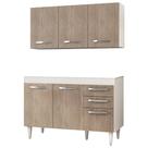 Armário Aéreo Honduras e Balcão Gabinete de Pia Suécia 120cm Branco/Castanho - Lumil Móveis Armário Aéreo Honduras e Balcão Gabinete de Pia Suécia 120cm Branco/Castanho - Lumil Móveis