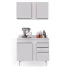 Armário Aéreo Indiana e Balcão Gabinete 100cm Luziania Branco - Lumil