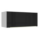 Armário Aéreo Lux 80cm 1 Porta Basculante Branco Preto