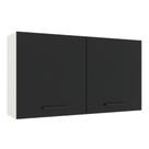 Armário Aéreo Madesa Agata 120cm 2 Portas Branco e Preto Armário Aéreo Madesa Agata 120cm 2 Portas Branco e Preto