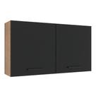 Armário Aéreo Madesa Agata 120cm 2 Portas Rustic Preto