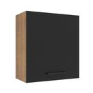 Armário Aéreo Madesa Agata 60cm 1 Porta Rustic Preto Armário Aéreo Madesa Agata 60cm 1 Porta Rustic Preto