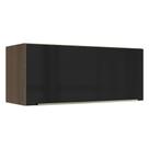 Armário Aéreo Madesa Lux 80 cm 1P Suspensa Rustic e Preto