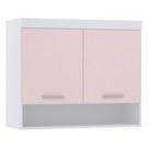 Armário Aéreo Maleiro 97cm 2 Pts Alpes Luciane Móveis Branco Pf/rosa Pf