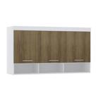 Armário Aéreo Maleiro Modulado 145cm 3 Portas Alpes Luciane Móveis