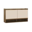 Armário Aéreo Maleiro Modulado 2 Pts 145cm Veneza Luciane Mó Avelã Pf/arenas Pf