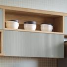 Armário Aéreo Marquesa Ripado Nesher MDF com 1 Porta Basculante e 1 Nicho Nature Verde