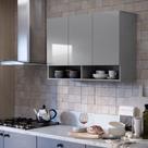 Armário Aéreo Milão Multiuso 3 Portas Nicho Parede Suspenso Cozinha Quarto Lavanderia