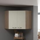 Armário Aéreo Modulado De Canto Fidelitá Paris 75 Cm 2 Portas Nogal/Salinas