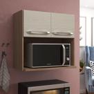 Armário Aéreo Modulado Para Microondas Fidelitá Paris 70 Cm 2 Portas Nogal/Salinas