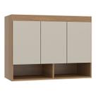 Armário Aéreo Modulado Quarto 3 Portas 90x68cm Carvalho