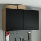Armário Aéreo Multiuso 120cm 2 Portas Rustic/Preto Agata Armário Aéreo Multiuso 120cm 2 Portas Rustic/Preto Agata