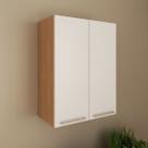 Armário Aéreo Multiuso Cozinha 60cm 2 Portas Freijó Branco CZ3141