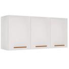 Armário Aéreo New Valencia 3 Portas Salleto Cor Branco Cinamomo Armário Aéreo New Valencia 3 Portas Salleto Cor Branco Cinamomo