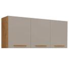 Armário Aéreo New Valencia 3 Portas Salleto Cor Cinamomo Off White Armário Aéreo New Valencia 3 Portas Salleto Cor Cinamomo Off White