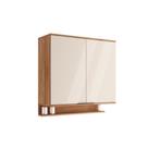 Armário Aéreo p/ Cozinha Alpha 2502 c/ 2 Portas 80cm Freijo/Off White - Carraro
