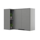 Armário Aéreo p/ Cozinha Alpha 2505 Canto Reto c/ 2 Portas 94cm Cinza - Carraro