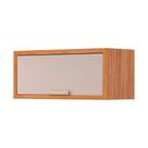 Armário Aéreo p/ Cozinha Eloise Geladeira c/ 1 Porta Basculante Riscada 80 cm Cinamomo/Off White - MGM