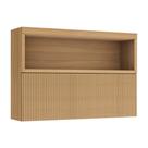 Armário Aéreo p/ Cozinha Marquesa c/ Nicho e 1 Porta Basculante Ripada 120cm Nature - Nesher