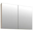 Armário Aéreo Para Banheiro 100cm Com 02 Portas E Espelho Malbec B06 Barrique Argento - Lyam Decor
