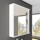 Armário Aéreo Para Banheiro 60cm Com 01 Porta E Espelho Bia B06 Branco - Lyam Decor