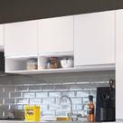 Armário Aéreo para Cozinha 3 Portas 2 Nichos Athena Branco