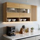 Armário Aéreo para Cozinha 3 Portas Nicho Decorativo 120cm Cristal