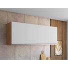 Armário Aéreo para Cozinha Ambiente Andréia 4 Portas 160cm Amêndoa Branco - AJL