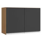 Armário Aéreo para Cozinha Andréia 2 Portas 80 cm Amendoa Preto AJL