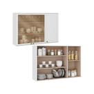 Armário Aéreo Para Cozinha Com 2 Portas de Vidro 1,2 m