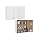 Armário Aéreo Para Cozinha Com 3 Portas e 5 Nichos 1,2 m