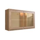 Armário Aéreo para Cozinha com Vidros Reflecta 120cm 2 Portas Viena Bege/Louro Freijó/Argila Armário Aéreo para Cozinha com Vidros Reflecta 120cm 2 Portas Viena Bege/Louro Freijó/Argila