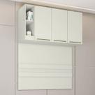 Armário Aéreo para Quarto Seletto 3 Portas 2 Nichos Areia - Henn