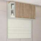 Armário Aéreo para Quarto Seletto 3 Portas 2 Nichos Areia/Jequitibá - Henn