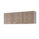 Armário Aéreo Parma 150cm 3 Portas Branco/Castanho - Lumil Móveis Armário Aéreo Parma 150cm 3 Portas Branco/Castanho - Lumil Móveis