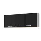 Armário Aéreo Parma 150cm 3 Portas Branco/Preto - Lumil Móveis Armário Aéreo Parma 150cm 3 Portas Branco/Preto - Lumil Móveis