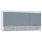 Armário Aéreo Ponte Modulado 165cm Taiga Branco/Grey L01 - Mpozenato Armário Aéreo Ponte Modulado 165cm Taiga Branco/Grey L01 - Mpozenato