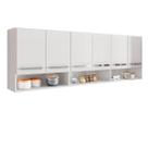 Armário Aéreo Suspenso Cozinha 6 Portas Suriname Branco