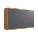 Armário Aéreo Ten 2 Portas Freijó e Grafito 120 cm