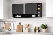 Armário Aereo Vanessa para Cozinha 105cm 2 portas Ajl Móveis Cinza Armário Aereo Vanessa para Cozinha 105cm 2 portas Ajl Móveis Cinza