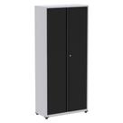 Armário Alto 2 portas Pandin 80 cm (Largura) Inmetro Estrutura Aço Cinza e Portas Pretas c/ Chave