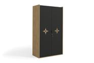Armário Alto 2 Portas Star Freijó/preto Fosco 91cm