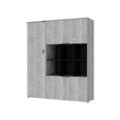 Armário Alto Com nichos E 05 Portas 161,5x135x42cm Wlan135 Snow - Preto